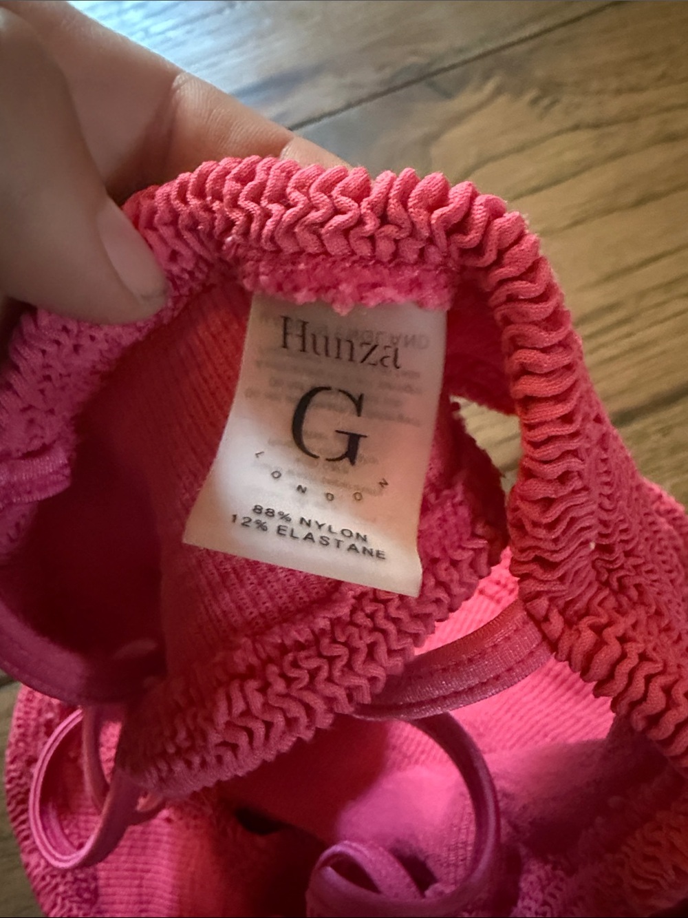 Hunza G Pink Textured Two-Piece Swim Set - Picture 4 of 4